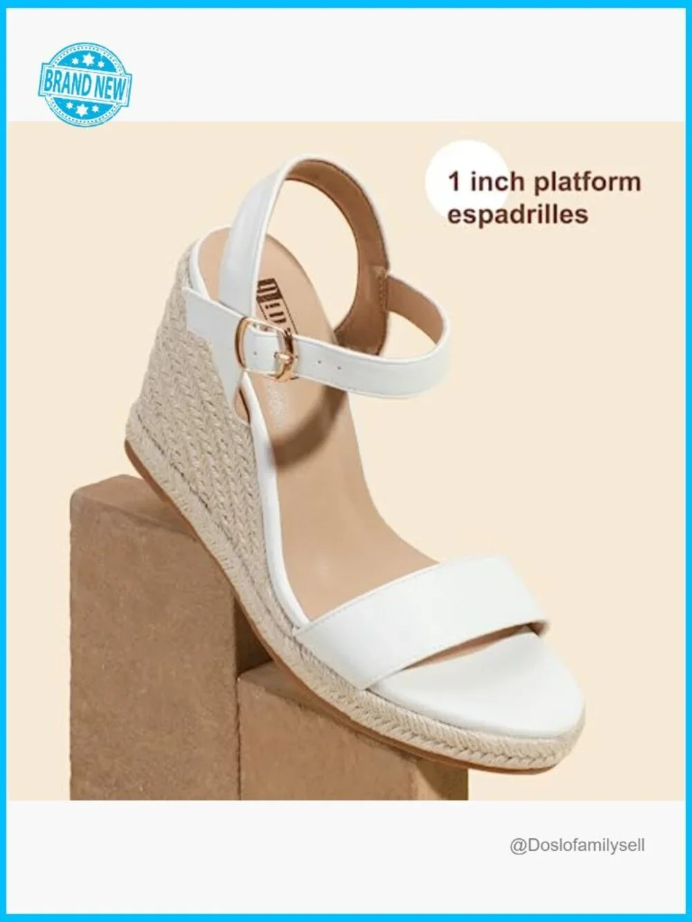 Espadrille Wedge Sandals Open Toe Platform Slingback Buckle Summer Casual Chic